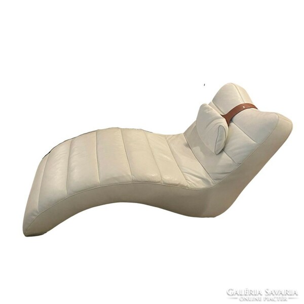 Contempo italia white leather lounge chair - b404