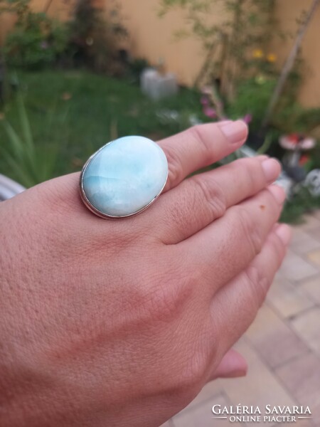 Rarity!! Silver ring with genuine hemimorphite stone, size 7