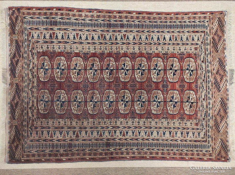 Antique Hand Knotted Persian Bokhara Rug Turkmen Bowl 601 7485