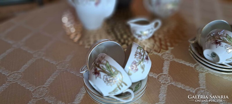 Zsolnai Tavasz mintás 24 karátos hibátlan kávés készlet eladó