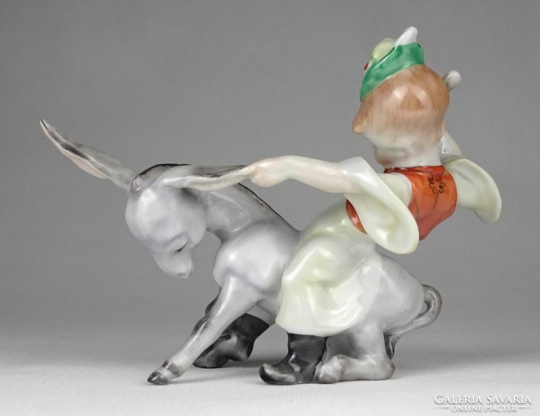 1N565 Herend porcelain fairy tale boy with a donkey