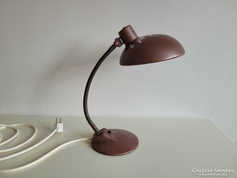Régi retro Kaiser stílusú gégecsöves nagy méretű Szarvasi asztali lámpa
