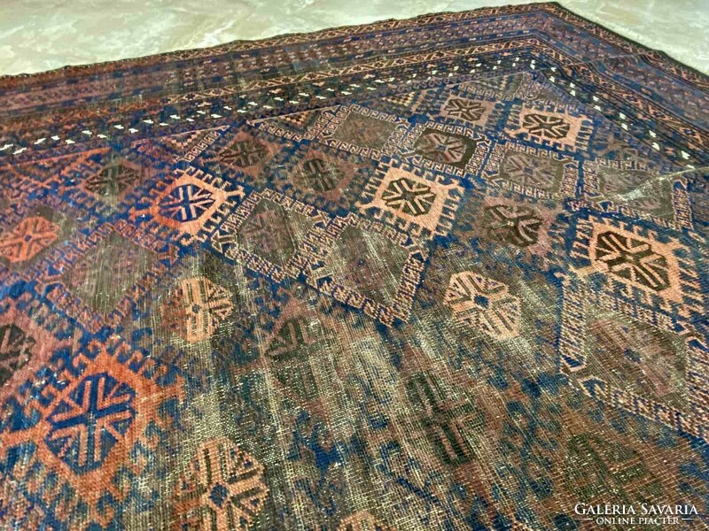 Antique Afghan tribal rug 352x215 cm