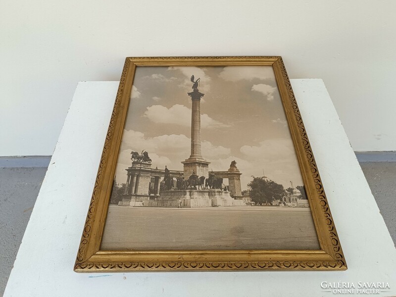 Antique photo Budapest Heroes' Square 1930-40s in a large size frame 504 7717