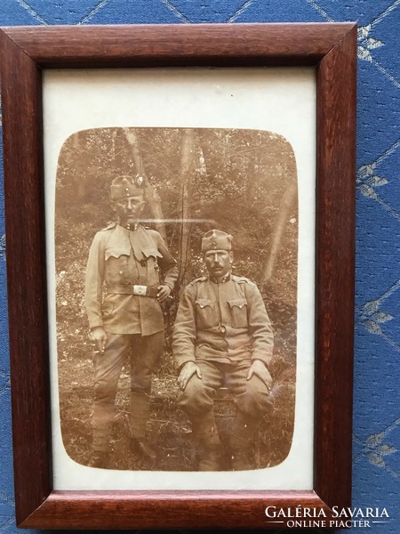 Soldier portrait photo, in a frame, xx.Sd. First half. Tyrolean souvenir. 16X11 cm in a new wooden frame.