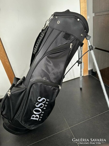 Golftáska, Hugo Boss, eredeti, bőrből, 95 cm-es magasságú, új.