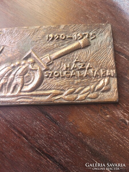 Antique military bronze plaque