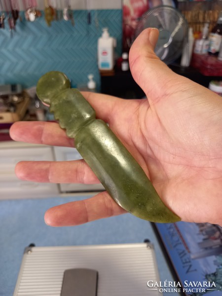Jade oriental carved small knife 40gr