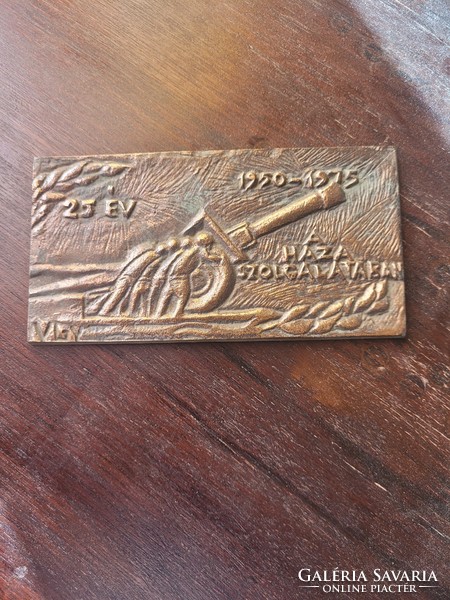 Antique military bronze plaque