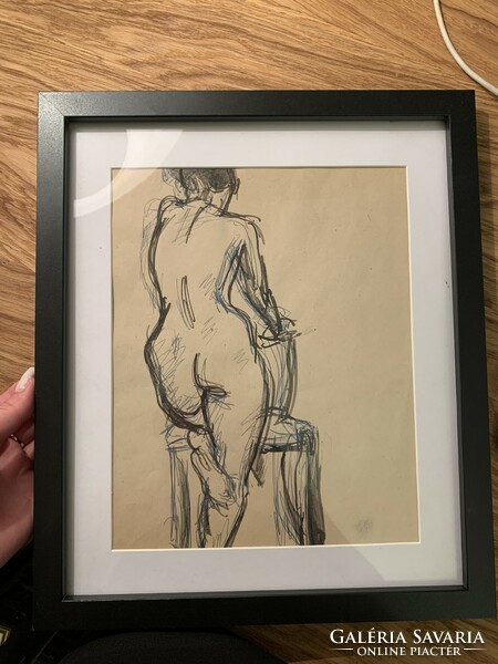 Margit Gräber (1895-1993) - kneeling female nude