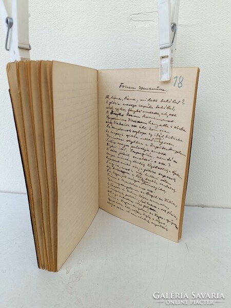 Antique manuscript poem notebook notation Károly Szomory's poems Hungarian poetry 507 7720
