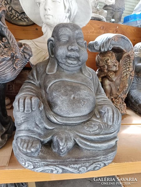 Rare pot-bellied buddha wealth prosperity cheerfulness abundance feng shui frost-resistant artificial stone statue