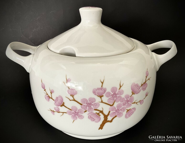 Alföldi showcase peach blossom soup bowl with lid