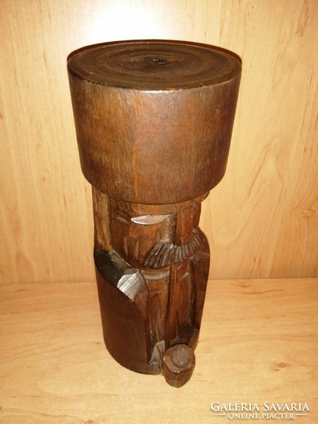 Old carved wooden man with a pipe wooden man shelf decoration figure - 24 cm (29/d)