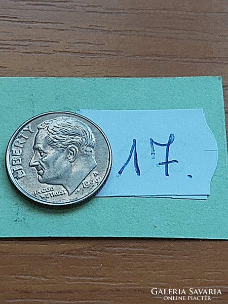 USA 10 CENT DIME 1999 / P,  Franklin D. Roosevelt, Réz-nikkel  17