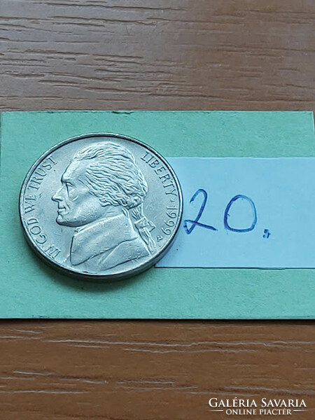 Usa 5 cents 1999 / p, thomas jefferson, copper-nickel 20