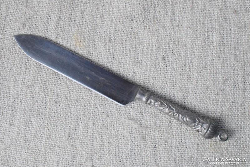 Kitchen knife, knife with steel blade, aluminum handle, Art Nouveau, 30 cm