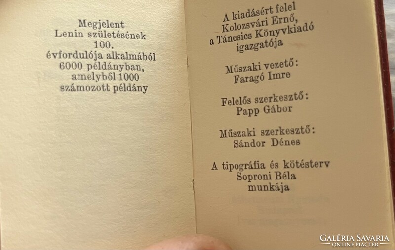 Lenin minikönyvek 2 db A szakszervezetekről / A munkáról.