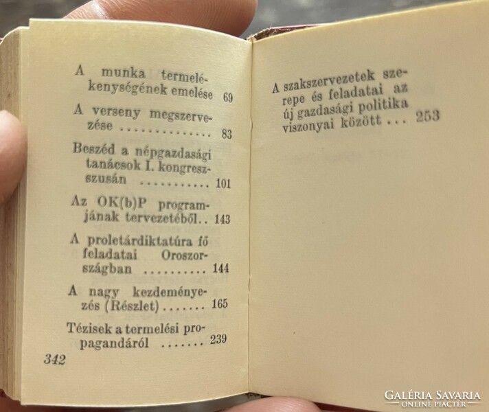Lenin minikönyvek 2 db A szakszervezetekről / A munkáról.