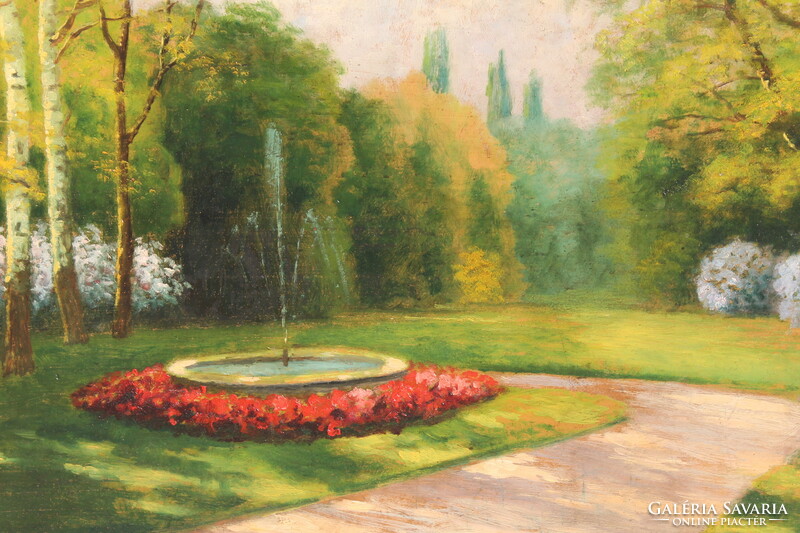 Dezső Czölder: promenade in the park