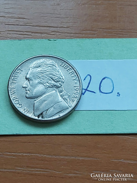 USA 5 CENT 1992  / P, Thomas Jefferson, Réz-nikkel  20