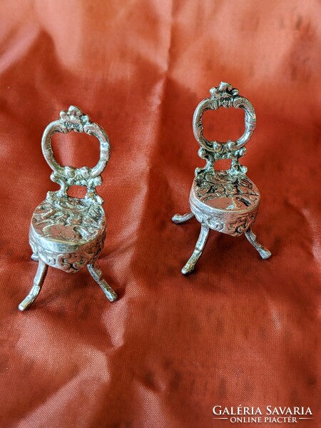 Marked silver miniature furniture