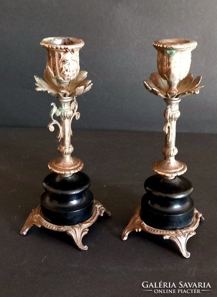 Pair of bronze candle holders antique baroque can be negotiated