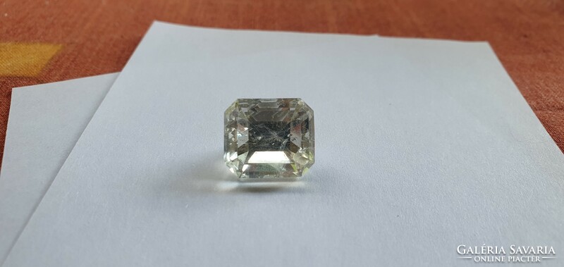 Green amethyst 15.97 Carat self-cut