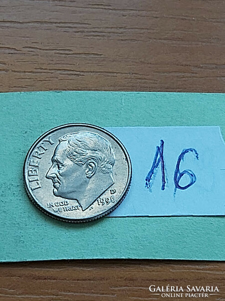 USA 10 CENT DIME 1996 / D,  Franklin D. Roosevelt, Réz-nikkel  16