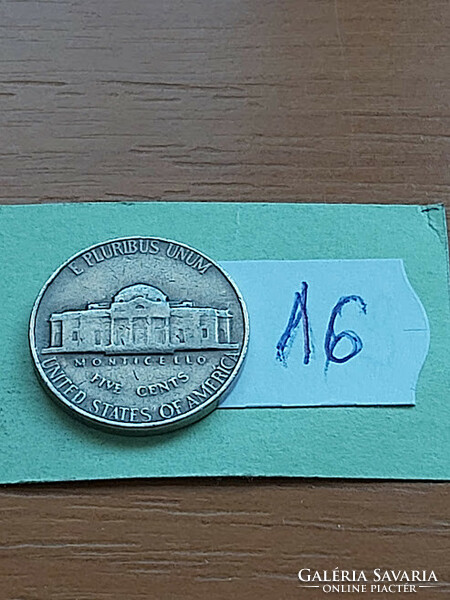 USA 5 cents 1964 thomas jefferson, copper-nickel 16