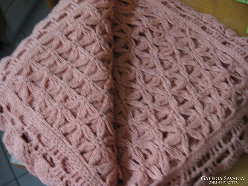 Pink handwork, double crochet shawl