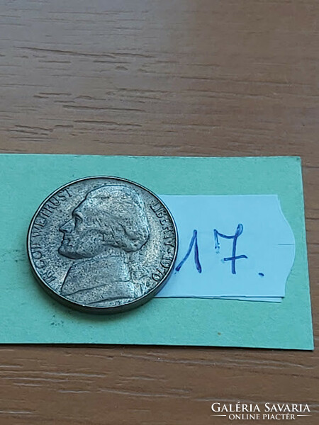 Usa 5 cents 1970 / d, thomas jefferson, copper-nickel 17