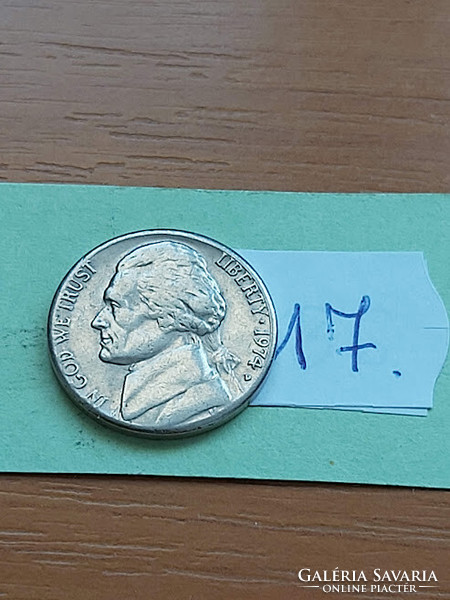 Usa 5 cents 1974 / d, thomas jefferson, copper-nickel 17