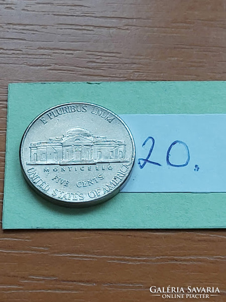 USA 5 CENT 1999  / P, Thomas Jefferson, Réz-nikkel  20