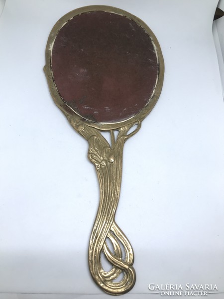 Art Nouveau copper mirror