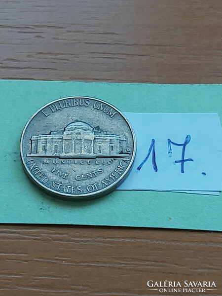 Usa 5 cents 1961 / d, thomas jefferson, copper-nickel 17