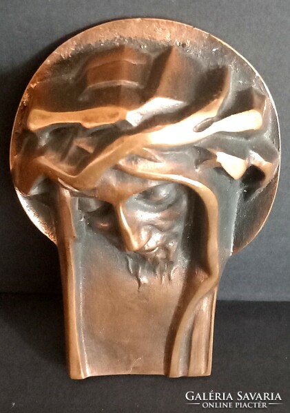 Bronze Jesus relief negotiable art deco