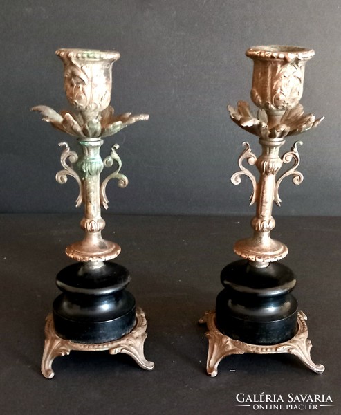 Pair of bronze candle holders antique baroque can be negotiated