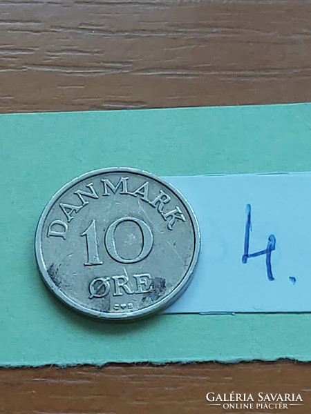 Denmark 10 öre 1960 copper-nickel, ix. King Frederick IV