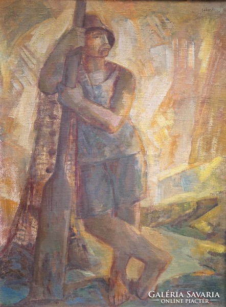 Jenő Gábor (1893-1968): fisherman, 80x60 cm.