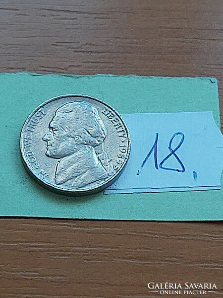 USA 5 CENT 1989  / D Thomas Jefferson, Réz-nikkel  18