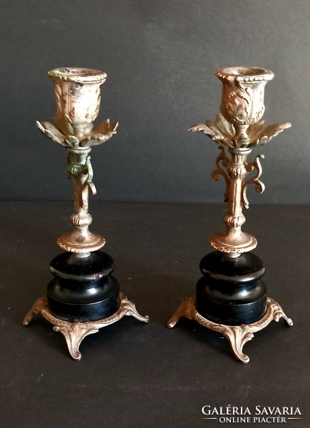 Pair of bronze candle holders antique baroque can be negotiated