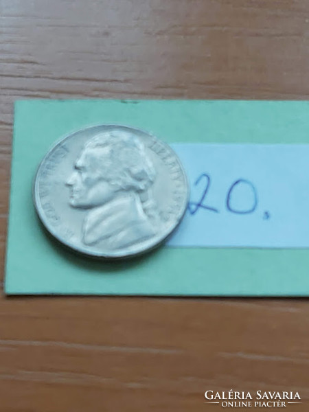 Usa 5 cents 1991 / p, thomas jefferson, copper-nickel 20