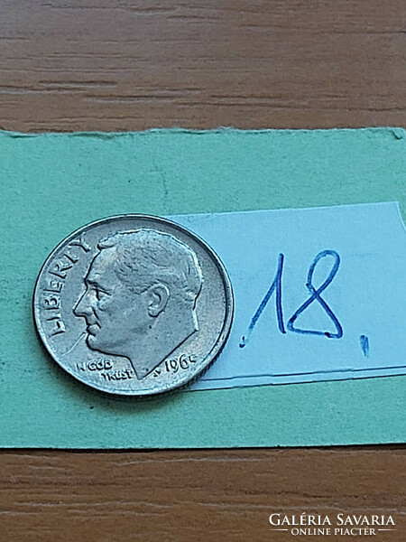 Usa 10 cent dime 1965 franklin d. Roosevelt, copper-nickel 18