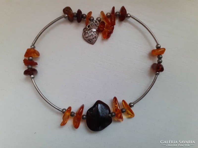 Retro genuine amber bracelet in preserved condition