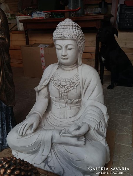 Healing Buddha 65cm stone statue frost-resistant artificial stone feng shui Japanese bubbling garden building element