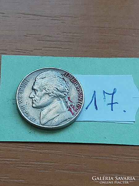 Usa 5 cents 1976 / d, thomas jefferson, copper-nickel 17