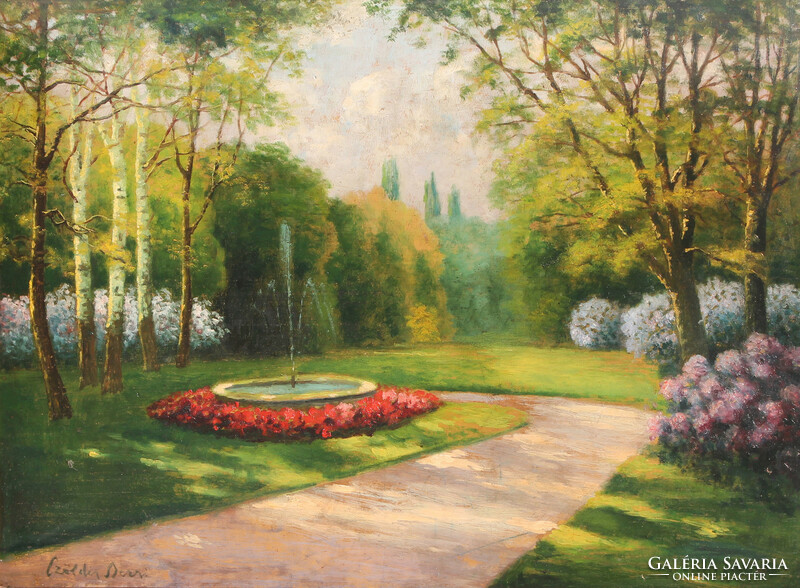 Dezső Czölder: promenade in the park