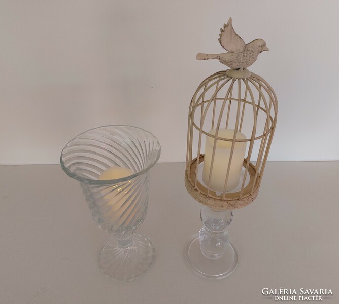 Modern candle holder glass candle holder with birdcage 3 pcs