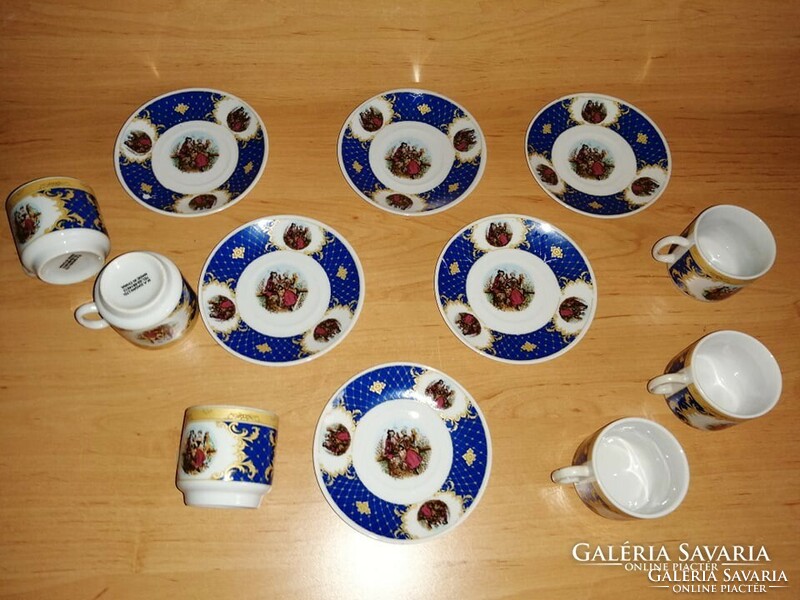 Chinese Scenic Porcelain Coffee Cup Set for 6 People (Z-5)